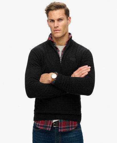 Herren Essential Strickpullover mit Halbreißverschluss und Stickerei - Größe: S - Superdry - Modalova