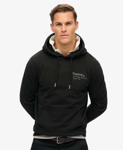 Men's Core Logo City Loose Fit Hoodie Black - Size: L - Superdry - Modalova