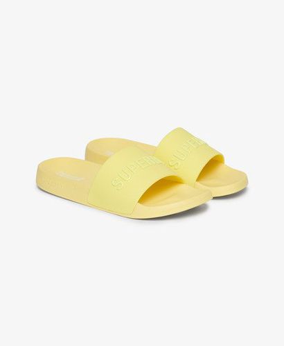 Women's Vegan Logo Pool Sliders Yellow / Sunny Lime Green - Size: 3-4 - Superdry - Modalova