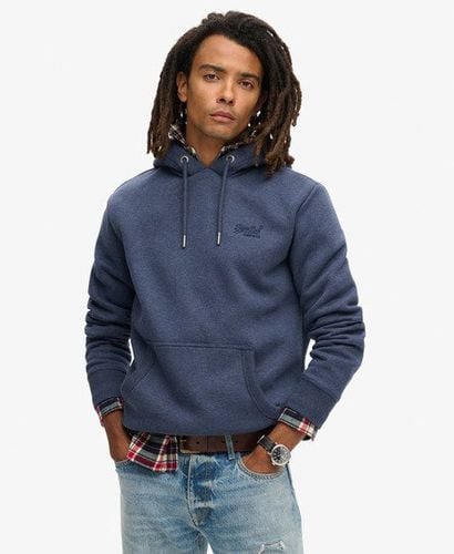 Men's Essential Logo Hoodie Navy / Heritage Navy Marl - Size: Xxl - Superdry - Modalova