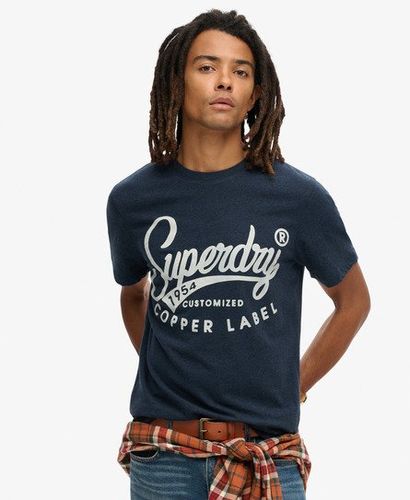 Men's Copper Label Workwear T-shirt Dark Blue / Surplus Black Blue Grit - Size: XL - Superdry - Modalova