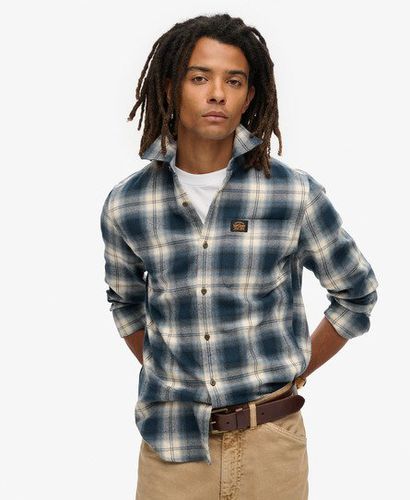 Men's Long Sleeve Cotton Lumberjack Shirt Navy / Cedar Check Navy - Size: L - Superdry - Modalova