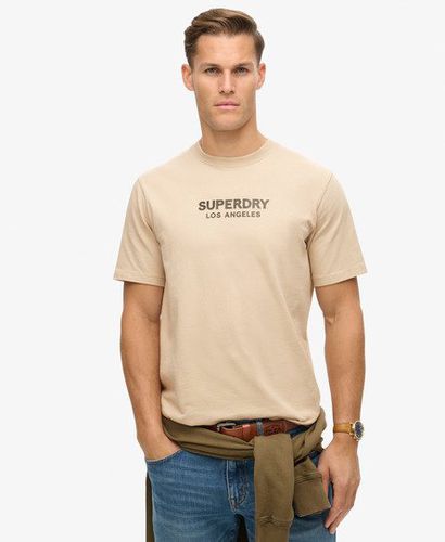 Men's Luxury Sport Loose T-Shirt Beige / Chateau Gray - Size: XL - Superdry - Modalova