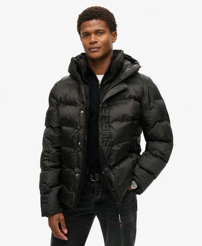 Men's Hooded City Graphic Puffer Jacket Black - Size: S - Superdry - Modalova