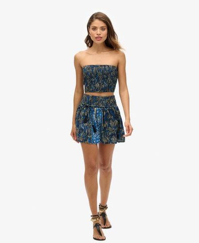 Women's St Tropez Paisley Mini Skirt Navy/Blue/White / Navy Leaf Paisley - Size: 10 - Superdry - Modalova