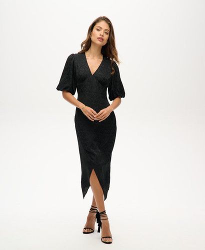 Women's Short Sleeve Midi Dress Black - Size: 8 - Superdry - Modalova
