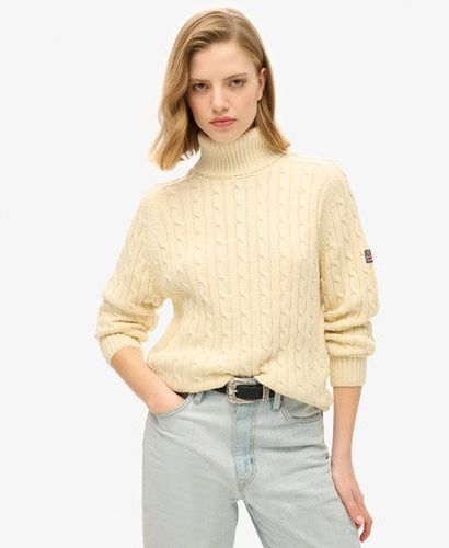 Damen Lässiger Rollkragenpullover mit Zopfmuster - Größe: 44 - Superdry - Modalova