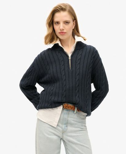 Damen Gestrickter Rugby-Henley-Pullover - Größe: 42 - Superdry - Modalova