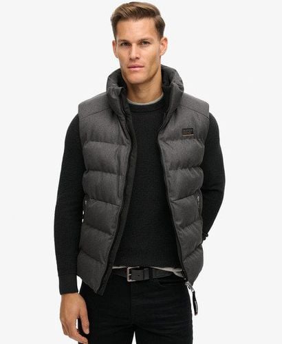 Men's Sports Puffer Tweed Gilet Grey / Grey Marl - Size: L - Superdry - Modalova