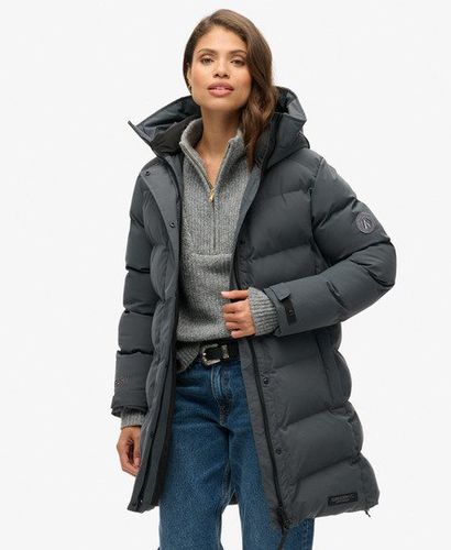 Women's City Mid Length Padded Jacket Dark Grey / Ebony - Size: 12 - Superdry - Modalova