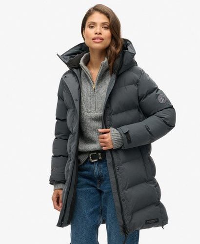 Women's City Mid Length Padded Jacket Dark Grey / Ebony - Size: 14 - Superdry - Modalova