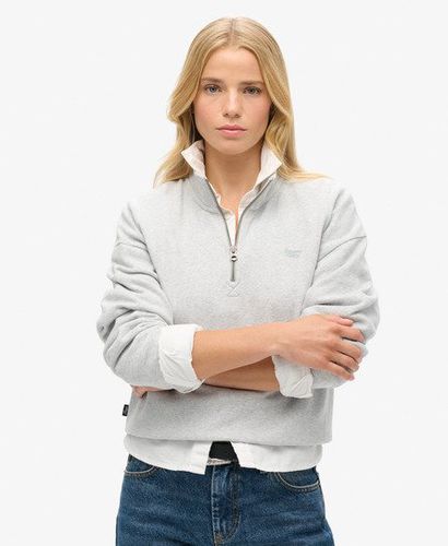 Women's Athletic Essentials Half Zip Sweatshirt Light Grey / Glacier Grey Marl - Size: 10 - Superdry - Modalova