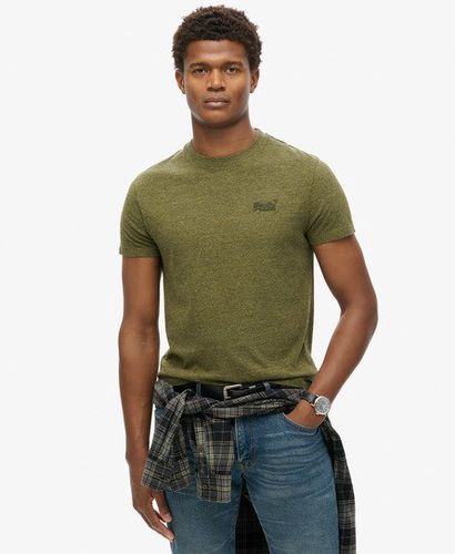 Men's Organic Cotton Essential Logo T-Shirt Green / Olive Fleck Marl - Size: XL - Superdry - Modalova