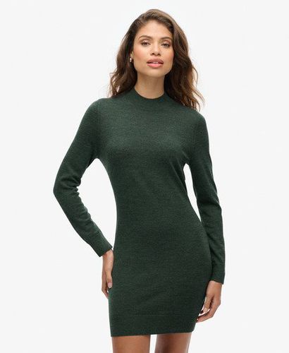 Women's Lightweight Knitted Merino Knit Dress, Green, Size: 16 - Superdry - Modalova