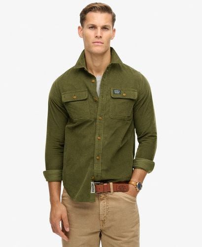 Men's Trailsman Relaxed Fit Corduroy Shirt Green / Dark Moss Green - Size: L - Superdry - Modalova