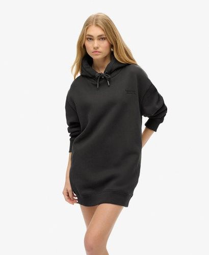 Women's Cotton Long Sleeve Essential Hoodie Dress Black, Size: 6-8 - Superdry - Modalova