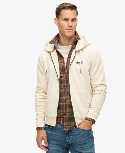 Men's Essential Logo Washed Zip Hoodie Cream / Washed Chalk - Size: L - Superdry - Modalova