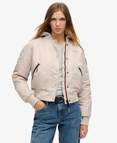 Women's Hooded Bomber Jacket Beige / Chateau Gray - Size: 10 - Superdry - Modalova