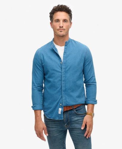 Men's The Merchant Store - Grandad Indigo Shirt Blue / Heavy Wash - Size: Xxxl - Superdry - Modalova