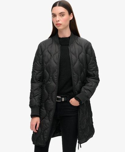 Ladies Lightweight Quilted Studios Long Liner Coat, Black, Size: 16 - Superdry - Modalova