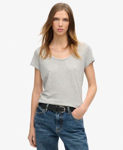 Women's Studios Scoop Neck T-Shirt Light Grey / Pepper Grey Marl - Size: 10 - Superdry - Modalova