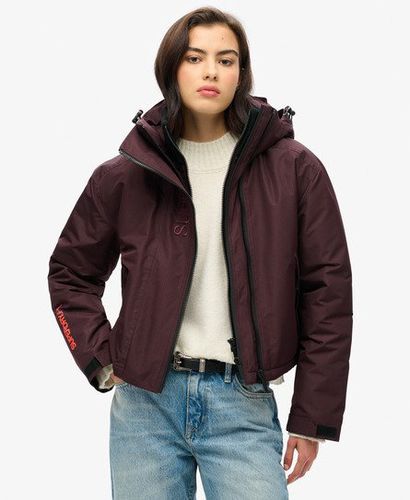 Women's Hooded Embroidered Windbreaker Jacket Purple / Smoky Aubergine Purple - Size: 12 - Superdry - Modalova