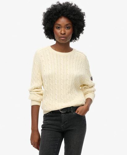 Women's Slouchy Cable Knit Jumper White / Natural White - Size: 8 - Superdry - Modalova