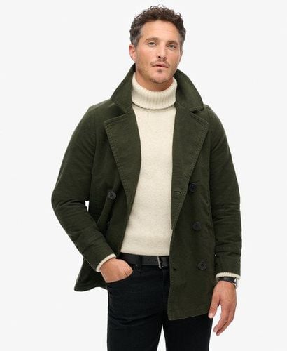 Men's Mens Fully Lined The Merchant Store - Moleskin Pea Coat, Green, Size: L - Superdry - Modalova