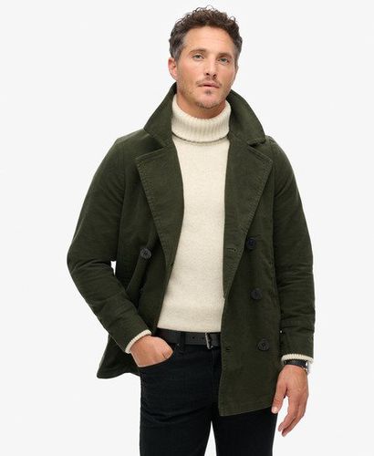 Men's The Merchant Store - Moleskin Pea Coat Green / Surplus Goods Olive - Size: XL - Superdry - Modalova