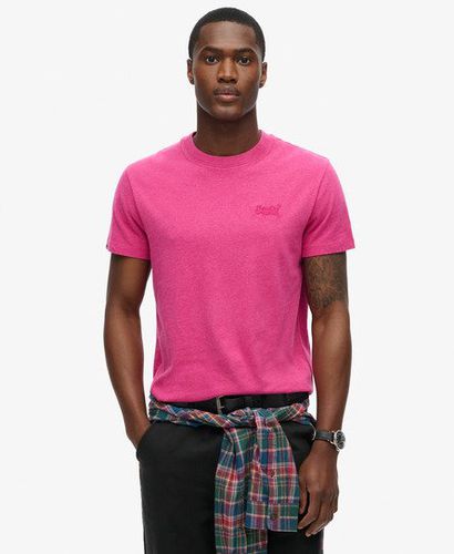 Men's Organic Cotton Essential Logo T-Shirt Pink / Magenta Marl - Size: Xxl - Superdry - Modalova