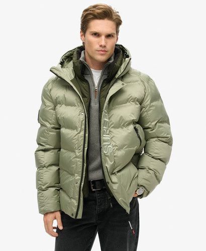 Men's Hooded City Graphic Puffer Jacket Green / Seagrass Green - Size: XL - Superdry - Modalova