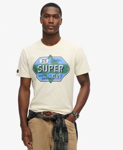 Men's Workwear Gasoline Graphic T-Shirt Cream / Rice White - Size: L - Superdry - Modalova