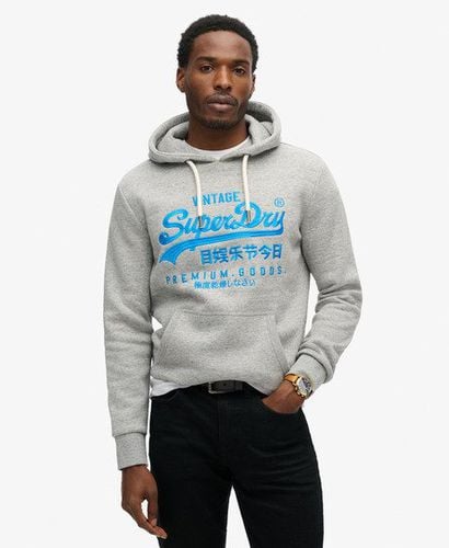 Men's Neon Graphic Hoodie Grey / Athletic Grey Marl - Size: S - Superdry - Modalova