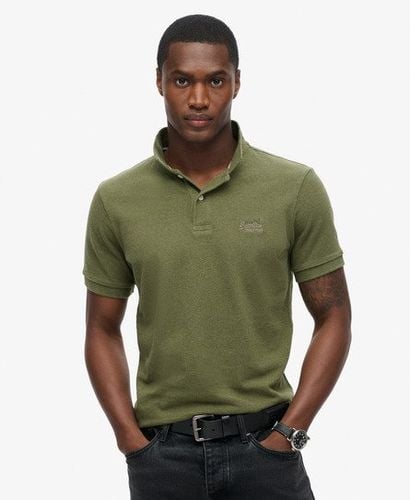 Men's Classic Pique Polo Shirt Green / Thrift Olive Marl - Size: Xxl - Superdry - Modalova