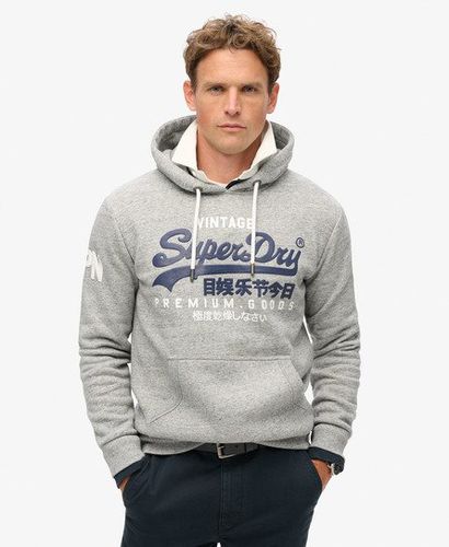 Men's Organic Cotton Vintage Logo Hoodie Grey / Grey Marl - Size: XL - Superdry - Modalova