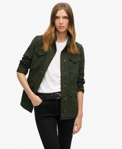 Women's St Tropez M65 Embellished Military Jacket Green / Surplus Goods Olive Green - Size: 10 - Superdry - Modalova