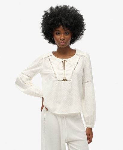 Women's Ibiza Long Sleeve Beach Blouse White / Off White - Size: 10 - Superdry - Modalova