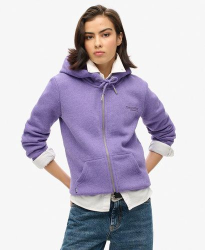 Women's Essential Logo Zip Hoodie Purple / Bright Purple Marl - Size: 8 - Superdry - Modalova