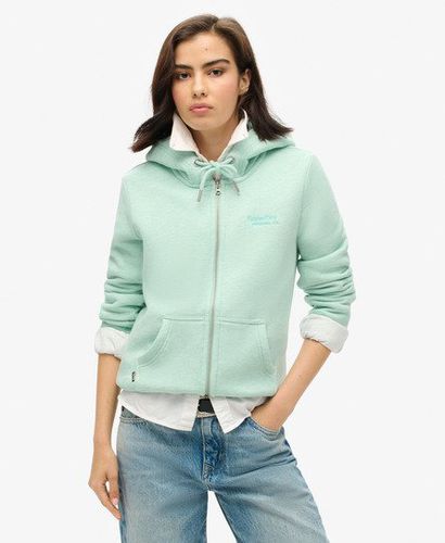 Women's Essential Logo Zip Hoodie Green / Minted Green Marl - Size: 10 - Superdry - Modalova