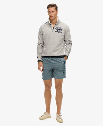 Men's Premium Embroidered 17-inch Swim Shorts Light Blue / Stormy Weather Grey - Size: S - Superdry - Modalova