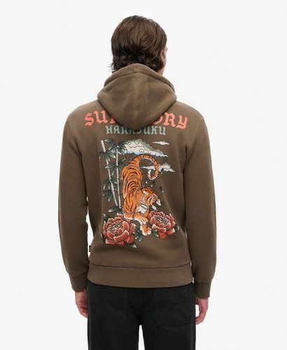 Men's Tattoo Graphic Hoodie Khaki / Dark Khaki - Size: XL - Superdry - Modalova