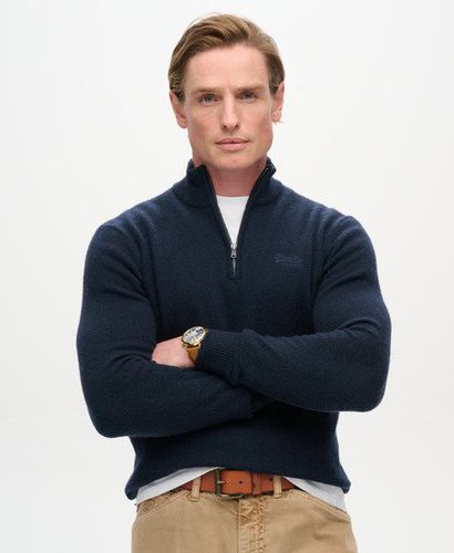 Herren Essential Strickpullover mit Halbreißverschluss und Stickerei - Größe: L - Superdry - Modalova