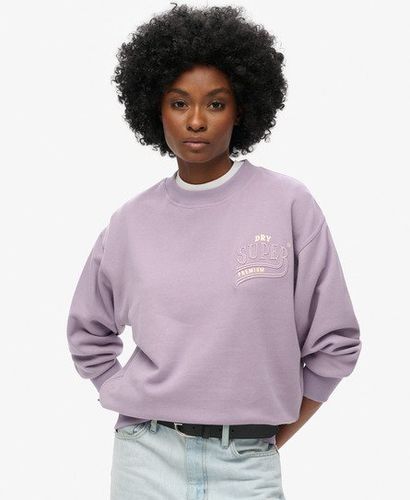 Women's Luxe Metallic Loose Sweatshirt Purple / Brassica Lilac - Size: 16 - Superdry - Modalova