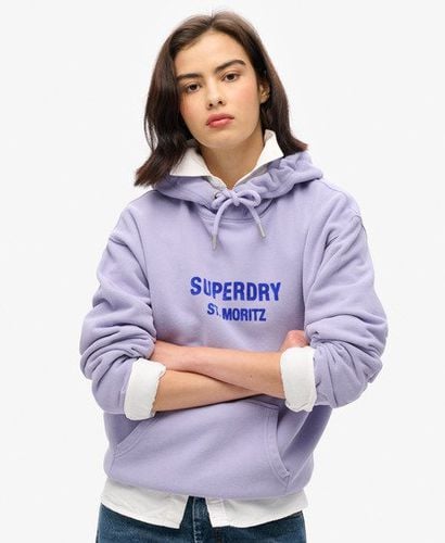 Women's Sport Luxe Loose Hoodie Purple / Dull Purple - Size: 12 - Superdry - Modalova