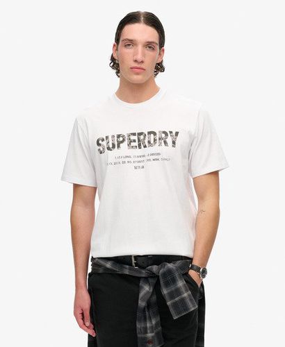 Men's Utility Sport Logo Loose T-Shirt White / Brilliant White - Size: L - Superdry - Modalova