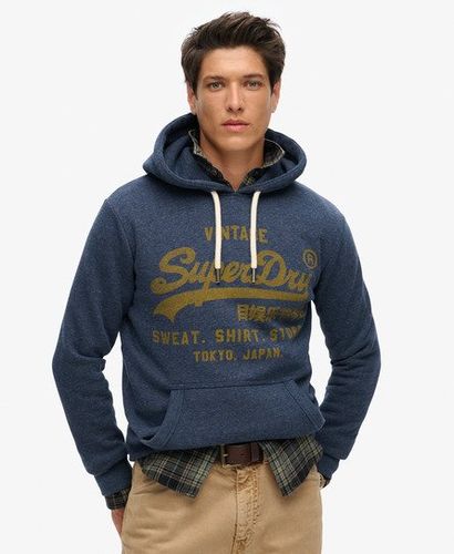Men's Classic Vintage Logo Graphic Hoodie Navy / Vintage Navy Marl - Size: M - Superdry - Modalova
