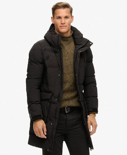 Men's Hooded Longline Padded Jacket Black - Size: L - Superdry - Modalova