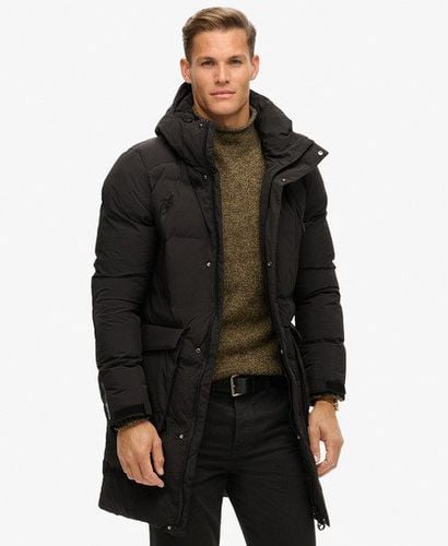 Men's Hooded Longline Padded Jacket Black - Size: S - Superdry - Modalova