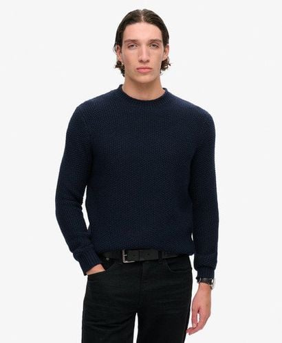 Men's Merchant Textured Crew Jumper Navy - Size: XL - Superdry - Modalova