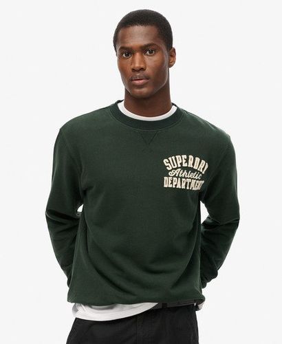 Men's Embroidered Vintage Athletic Crew Neck Sweatshirt, Green, Size: L - Superdry - Modalova